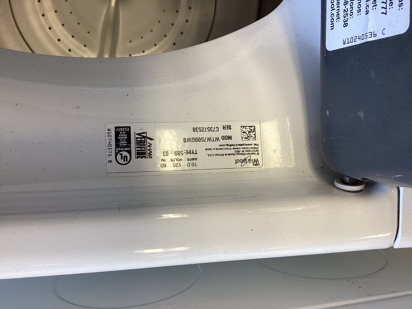 *W-2538. WHIRLPOOL WASHER