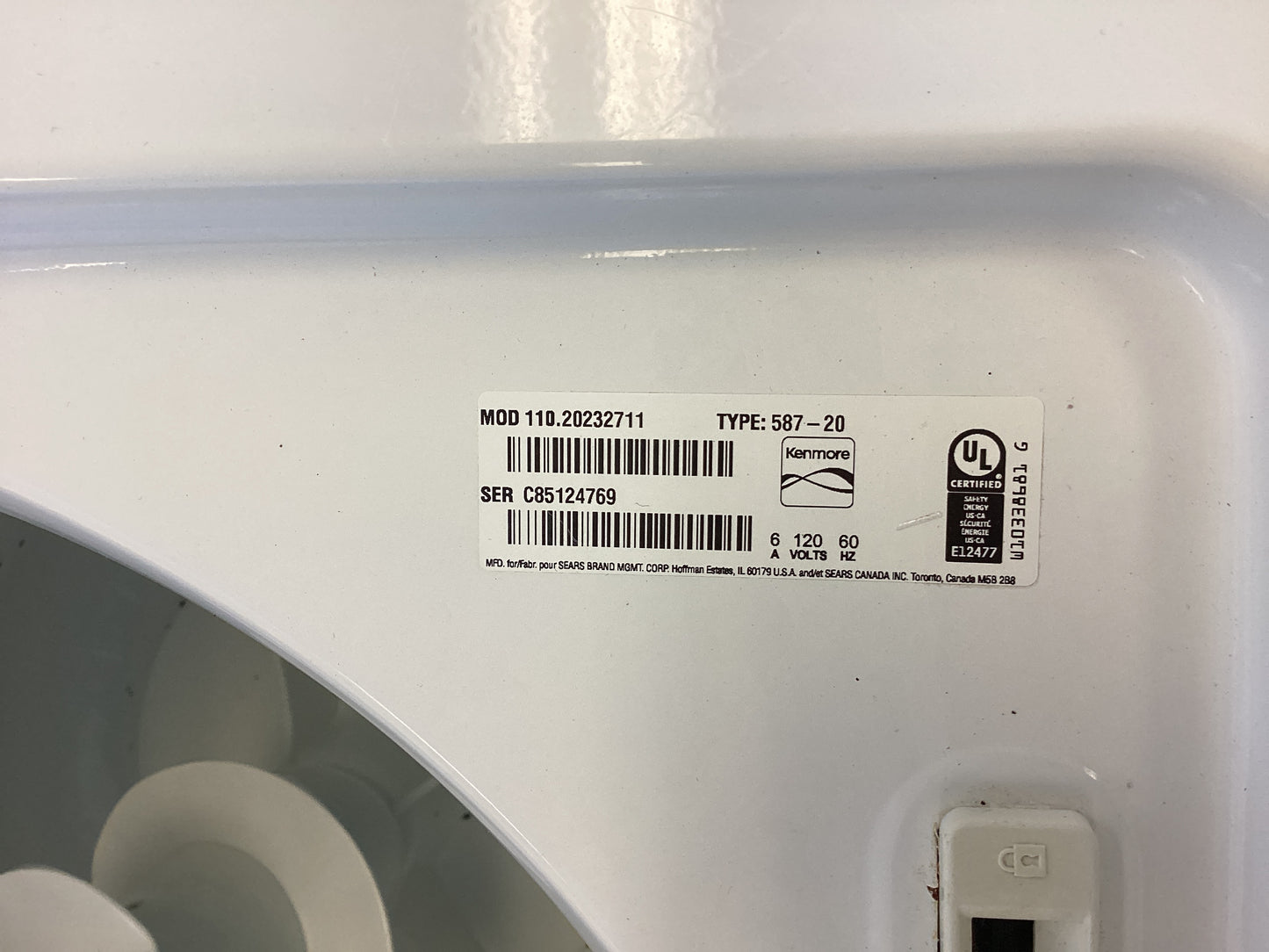 *W-4769 KENMORE SERIES 100 WASHER