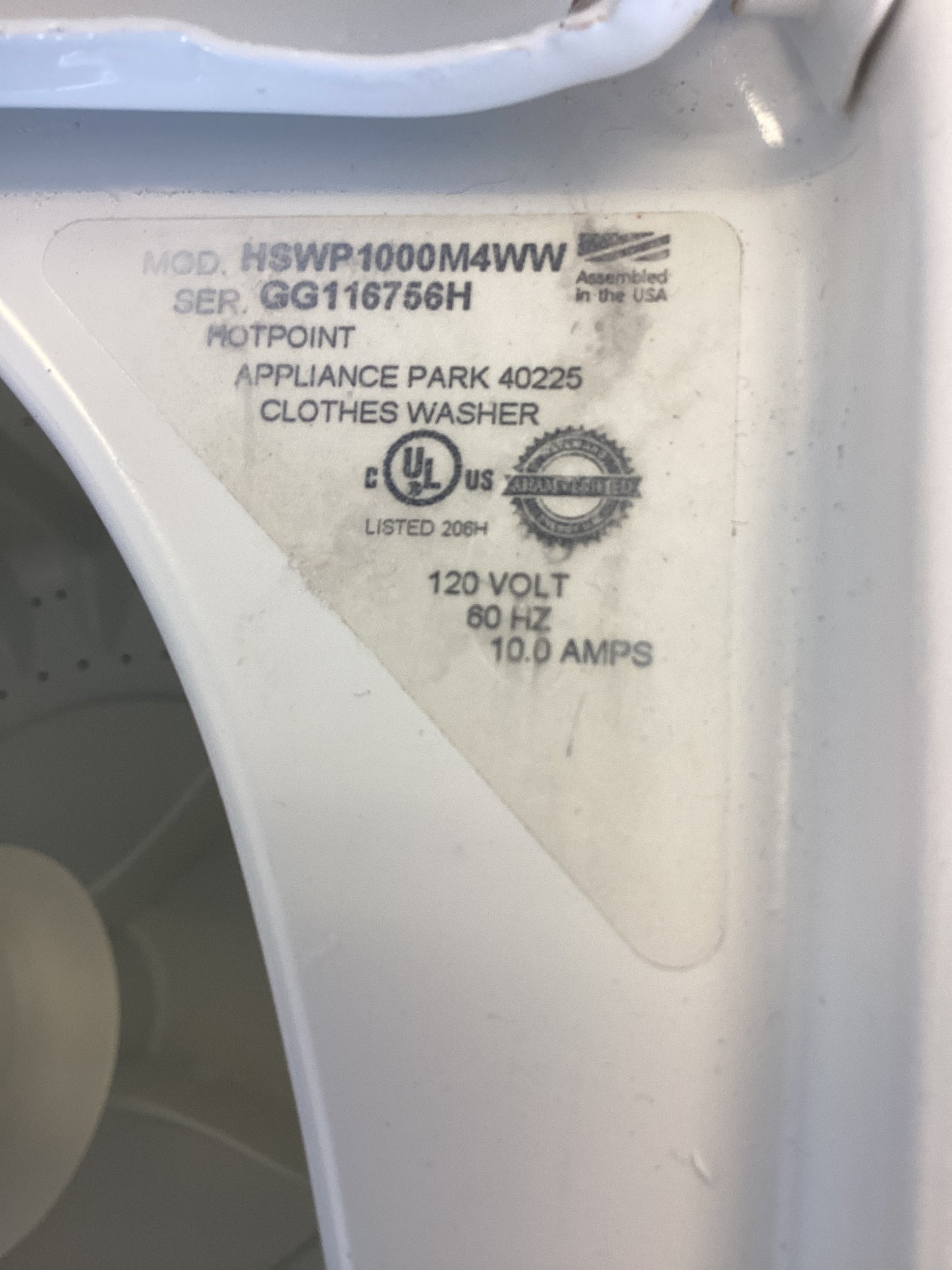 *W-756H HOTPOINT WASHER 90 days WARRANTY IF SERVICES ARE NEEDED YOU ARE RESPONSIBLE TO BRING IT BACK INTO THE STORE FOR SERVICES.