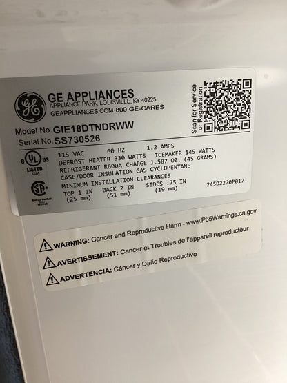 *RTW-0526 GE WHITE REFRIGERATOR