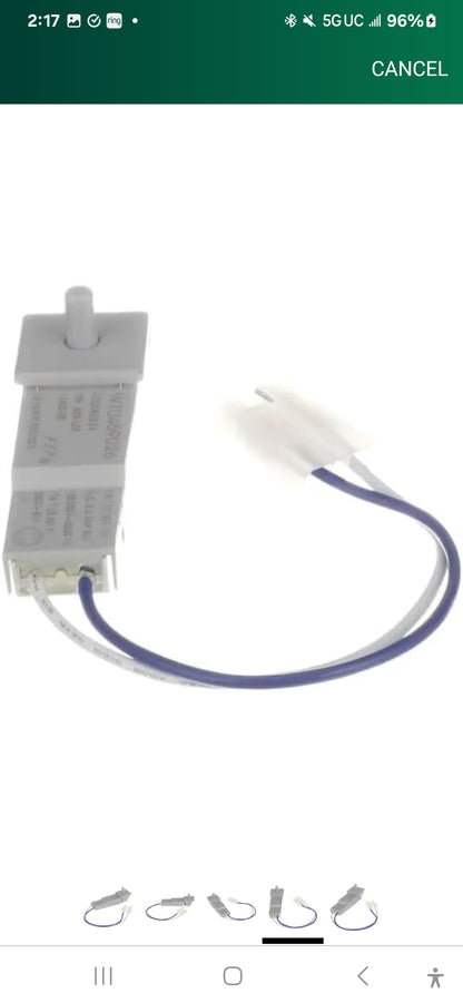 Door switch for Cabrio electric dryer. Part number -W10459026
