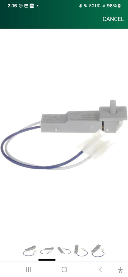 Door switch for Cabrio electric dryer. Part number -W10459026